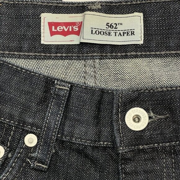 LEVI STRAUSS 562 Loose Taper Boy's 2-Toned Jeans 16 Reg Black Pockets Side‎ Zip - Picture 8 of 16